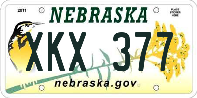 NE license plate XKX377