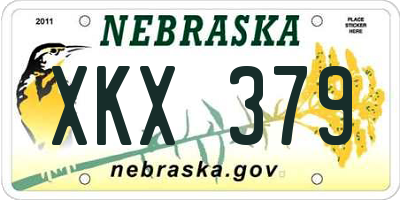 NE license plate XKX379