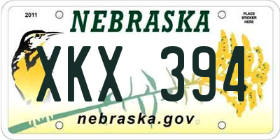 NE license plate XKX394