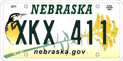NE license plate XKX411