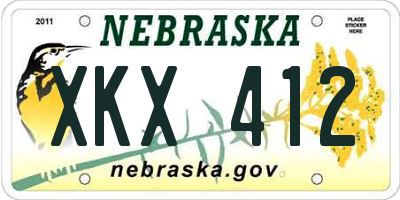 NE license plate XKX412