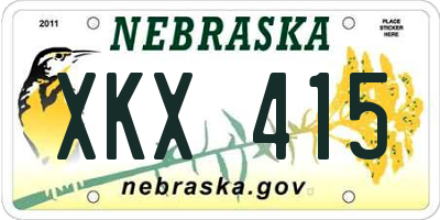 NE license plate XKX415