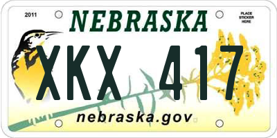 NE license plate XKX417
