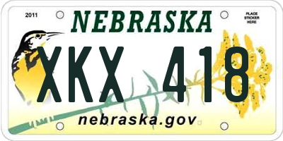 NE license plate XKX418