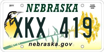 NE license plate XKX419