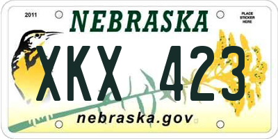 NE license plate XKX423
