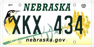 NE license plate XKX434