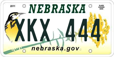 NE license plate XKX444