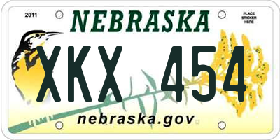 NE license plate XKX454