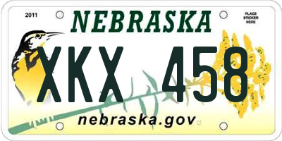 NE license plate XKX458