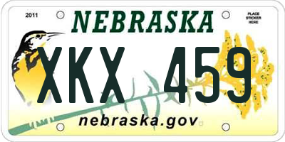NE license plate XKX459