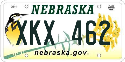 NE license plate XKX462