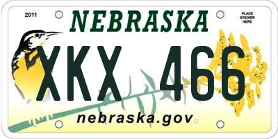 NE license plate XKX466