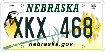 NE license plate XKX468