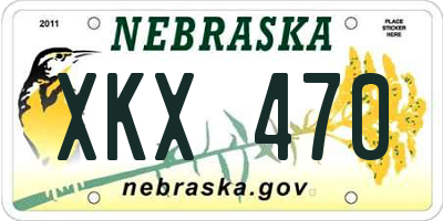 NE license plate XKX470