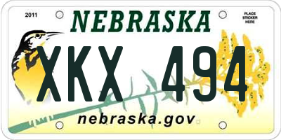 NE license plate XKX494
