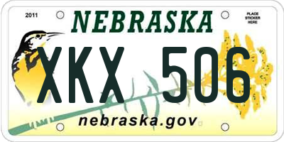 NE license plate XKX506