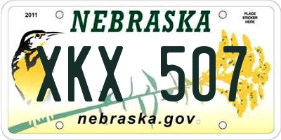 NE license plate XKX507