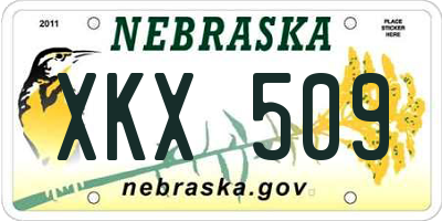 NE license plate XKX509
