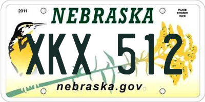 NE license plate XKX512