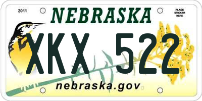 NE license plate XKX522