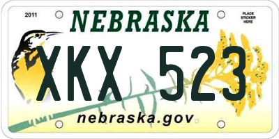 NE license plate XKX523