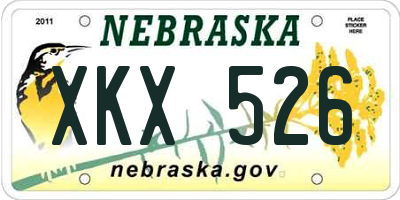 NE license plate XKX526