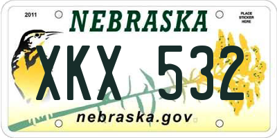 NE license plate XKX532