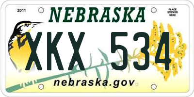 NE license plate XKX534