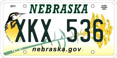 NE license plate XKX536