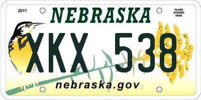 NE license plate XKX538