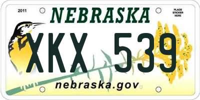 NE license plate XKX539