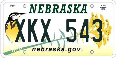 NE license plate XKX543