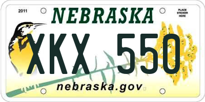 NE license plate XKX550