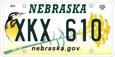 NE license plate XKX610