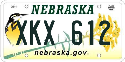 NE license plate XKX612