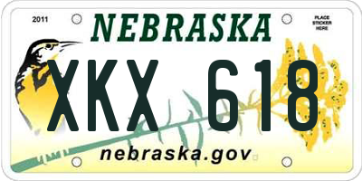 NE license plate XKX618
