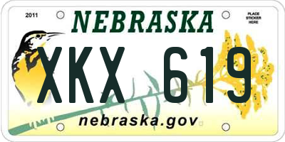 NE license plate XKX619