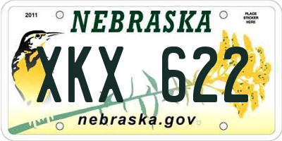 NE license plate XKX622