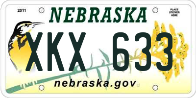 NE license plate XKX633