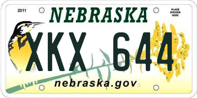 NE license plate XKX644