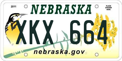 NE license plate XKX664