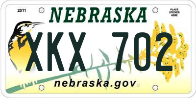 NE license plate XKX702
