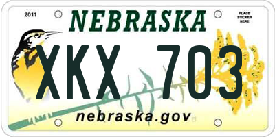 NE license plate XKX703