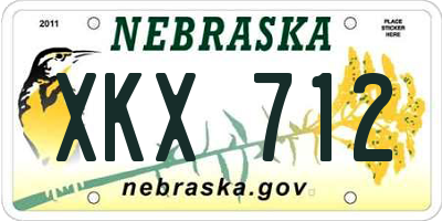 NE license plate XKX712