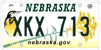 NE license plate XKX713