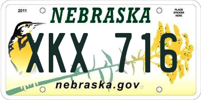NE license plate XKX716