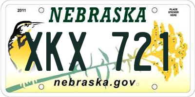 NE license plate XKX721