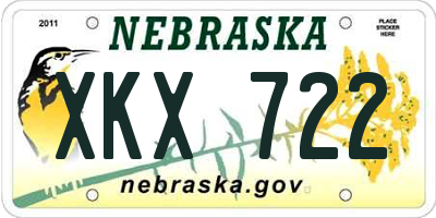 NE license plate XKX722