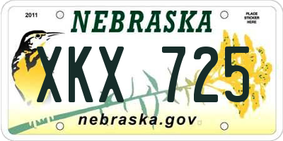 NE license plate XKX725